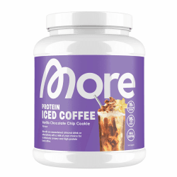 MORE Protein Iced Coffee, 500g, Vanilla Chocolate Chip Cookie, Eiskaffee mit wertvollen Proteinen, wenig Zucker und Fett - made in Germany Vanilla Chocolate Chip Cookie 500 g (1er Pack) Angebot bei HelloDeals