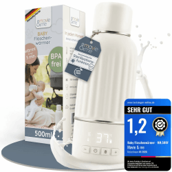 Baby Flaschenwärmer 500ml BPA frei & Sterilisation Schnellaufheizen in 3 Min tragbarer Milchwärmer & Muttermilch Erwärmer mobiler Wasserwärmer Portable Warmer mit Akku (matt weiß) 500ml matt weiß Angebot bei HelloDeals