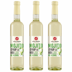 Höllinger Bio Cocktailsirup Mojito - Vegan, 3x500ml Glas Flasche - alkoholfreier Cocktail Angebot bei HelloDeals