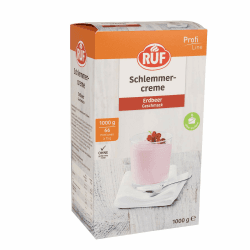 RUF Schlemmercreme Erdbeer, ohne Kochen, Großpackung Dessertpulver für eine locker fluffiges Creme-Dessert mit Erdbeergeschmack, glutenfrei, 1 x 1000g Angebot bei HelloDeals