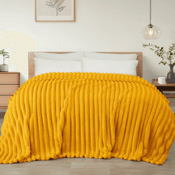 Exclusivo Mezcla Kuscheldecke Flauschig Fleecedecke Flanell Decke, Leichte und Warme Sofadecke Couchdecke für Ganzjahreszeit, 220 x 240 cm, Senfgelb Senfgelb 220 x 240 cm Angebot bei HelloDeals