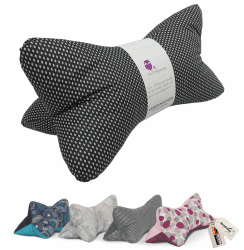 Leseknochen Nackenkissen Sterne Streifen Weihnachten bequem und waschbar! Handgestopft und genäht in Deutschland - Nutzbar als Nackenrolle Kissen Nackenrolle (Dezent Schwarz) Angebot bei HelloDeals