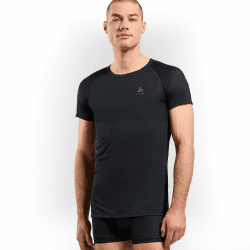 Odlo Unterhemd Herren Kurzarm Active F-Dry Light I Funktionsshirt I Funktionsunterwäsche Herren Schwarz XXL Angebot bei HelloDeals