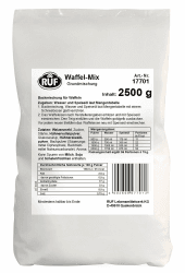 RUF Waffel-Mix, Großpackung, Grundmischung zur Herstellung von Waffeln im Waffeleisen, für Großküchen, Kantinen, Hotels und Restaurants, 1 x 2500g Waffelteig Single Angebot bei HelloDeals