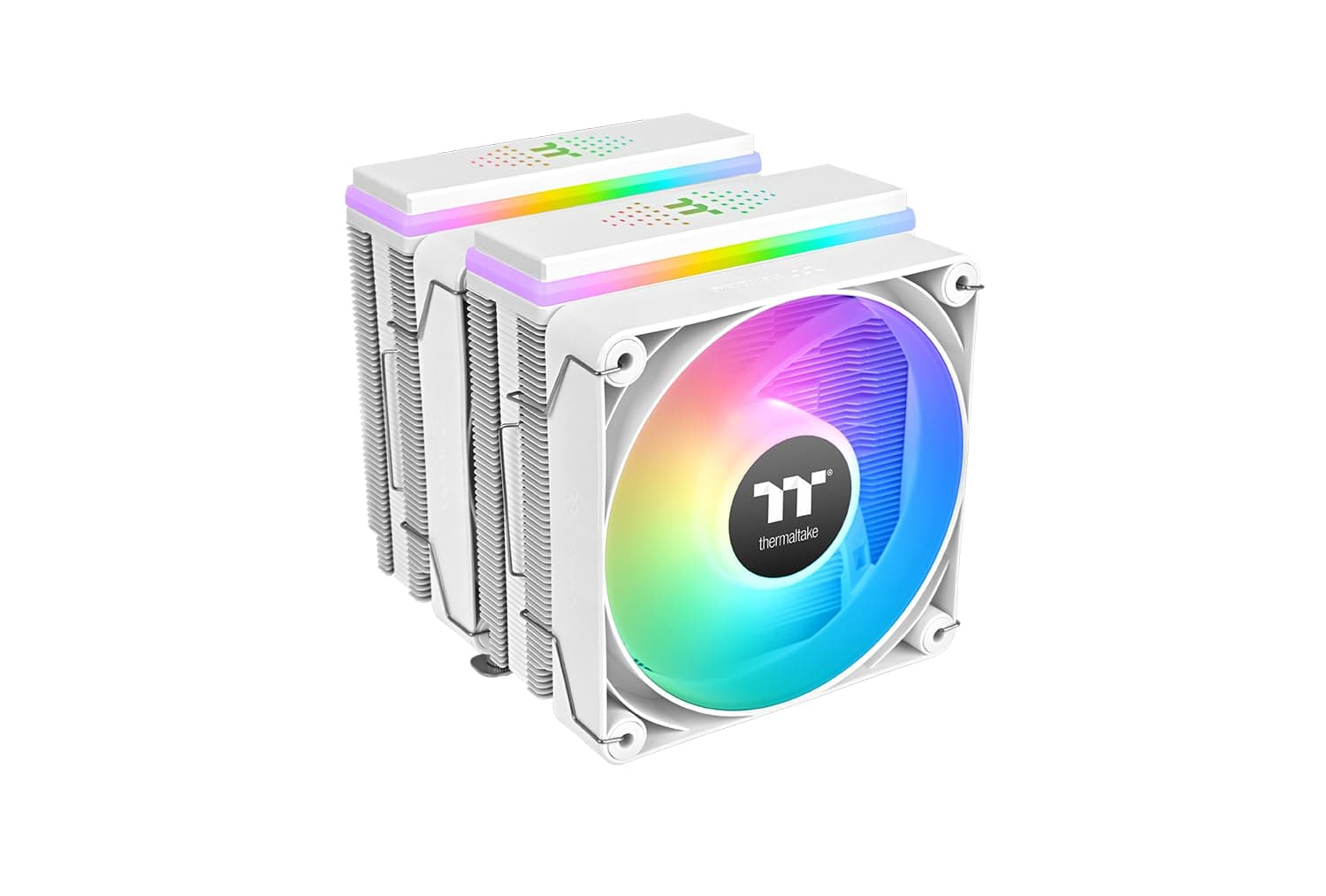 Thermaltake ASTRIA 600 ARGB CPU Kühler Weiß – Dual Tower Luftkühler mit 2x120mm PWM, 6x6mm Direct Contact Heatpipes, 265W TDP, leise 26,8 dBA, 5V ARGB Sync, Intel LGA1851/1700, AMD AM5/AM4 ASTRIA 600 Snow Angebot bei HelloDeals