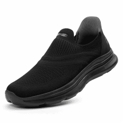 ODCKOI Slip On Sneaker Herren Ohne Schnürsenkel Schuhe Outdoor Sportschuhe Leichtgewichts Atmungsaktiv Hand-Free Freizeit Straßenlaufschuhe Ganz in Schwarz 46 EU Angebot bei HelloDeals