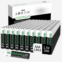 AAA Batterien, LR03 Batteries 200 Stück 1,5V, langlebige Power, Leistungsstark,Kann für Spielzeug, Wecker und andere elektronische Geräte verwendet Werden【10 Jahre Garantie】 AAA-LR03-200 Angebot bei HelloDeals