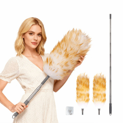 2 Stück Staubwedel Waschbar, 130 cm Staubwedel Lang Ausziehbar, Spinnwebenbesen mit Teleskopstiel, Elektrostatische Staubaufnahme für Decken & Empfindliche Oberflächen, Kratzfreies Entstauben Angebot bei HelloDeals