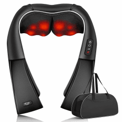 Nackenmassagegerät mit Wärme, 3D Neck Massager Shiatsu Massagegerät für Rücken Schulter, Weihnachtsgeschenke für Papa Mama, Rückenmassagegerät für Frauen Männer Noir Angebot bei HelloDeals