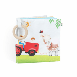 Fotoalbum Baby Fotobuch aus Bio-Baumwolle Bauernhof I mit Beißring und Anhänger als Erinnerungsbuch I kinder Baby ab 0 Monaten I Geschenke zur Geburt und zur Eingewöhnung Angebot bei HelloDeals