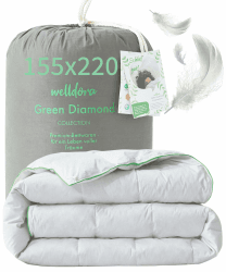 Welldora Komfort Bettdecke 155x220 Sommer | 100% Extraweiche Federn & Daunen | Fachärztlich geprüft, Oeko-Tex, Allergiker | Zertifiziert für Tierwohl | Dünne leichte Sommerdecke Daunendecke 155x220 Leichte Sommerdecke 155 x 220 cm Angebot bei HelloDeals