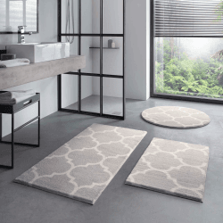 Taracarpet Badematte Badteppich für das Badezimmer waschbar in der Waschmachine Florentiner Muster Grau 050x080 cm Grau 50 x 80 cm (Rechteckig) Angebot bei HelloDeals