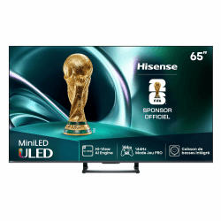 Hisense 65U7Q Fernseher 65 Zoll, 4K Mini LED ULED, Smart TV, Hi-View AI Engine, 144Hz Game Mode Pro, FreeSync Premium, Built in Subwoofer, Dolby Vision IQ Atmos, Airplay, Sprachsteuerung[2025] 65 Zoll U7 144 Hz Angebot bei HelloDeals