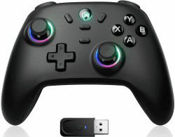 ECHTPower PC Wireless Controller, 1000Hz Gaming-Controller mit RGB/Hall-Joystick/Turbo/Vibration/800mAh Wiederaufladbare Batterie, Wireless-Controller für PC/Switch 2/Switch/Steam Deck/Android/iOS/TV Schwarz Angebot bei HelloDeals