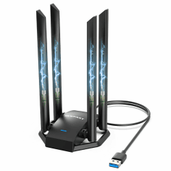 NEWFAST 1300 Mbit/s WLAN Stick für PC,Leistungsstarker WiFi Adapter mit 4x6dBi High Gain Antennas,WLAN Adapter Dual-Band (5GHz/2.4GHz),WPA3-Encryption,MU-MIMO,Only for Windows 11/10/8.1/8/7/XP Schwarz Angebot bei HelloDeals
