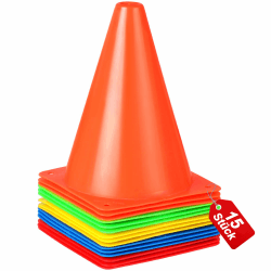 Alyoen Pylonen, Hütchen Fussball Markierungskegel für Outdoor-Aktivitäten und Festliche Veranstaltungen, Verkehrshütchen Kegel für Fußball, Sport & Hundetraining 17.5cm-Mehrfarbig-15 Stück Angebot bei HelloDeals