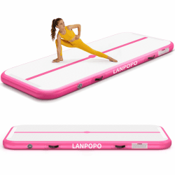 Airtrack Gymnastikmatte – Aufblasbare Turnmatte 2M/3M/4M/5M in Pink, Luftdicht, Weich Aber Stabil, Einfach Aufzubauen & zu Verstauen – Für Kinder, Zuhause, Yoga, Cheerleading & Wasserspaß 13ft*3.3ft*4in(400x100x10cm) Angebot bei HelloDeals
