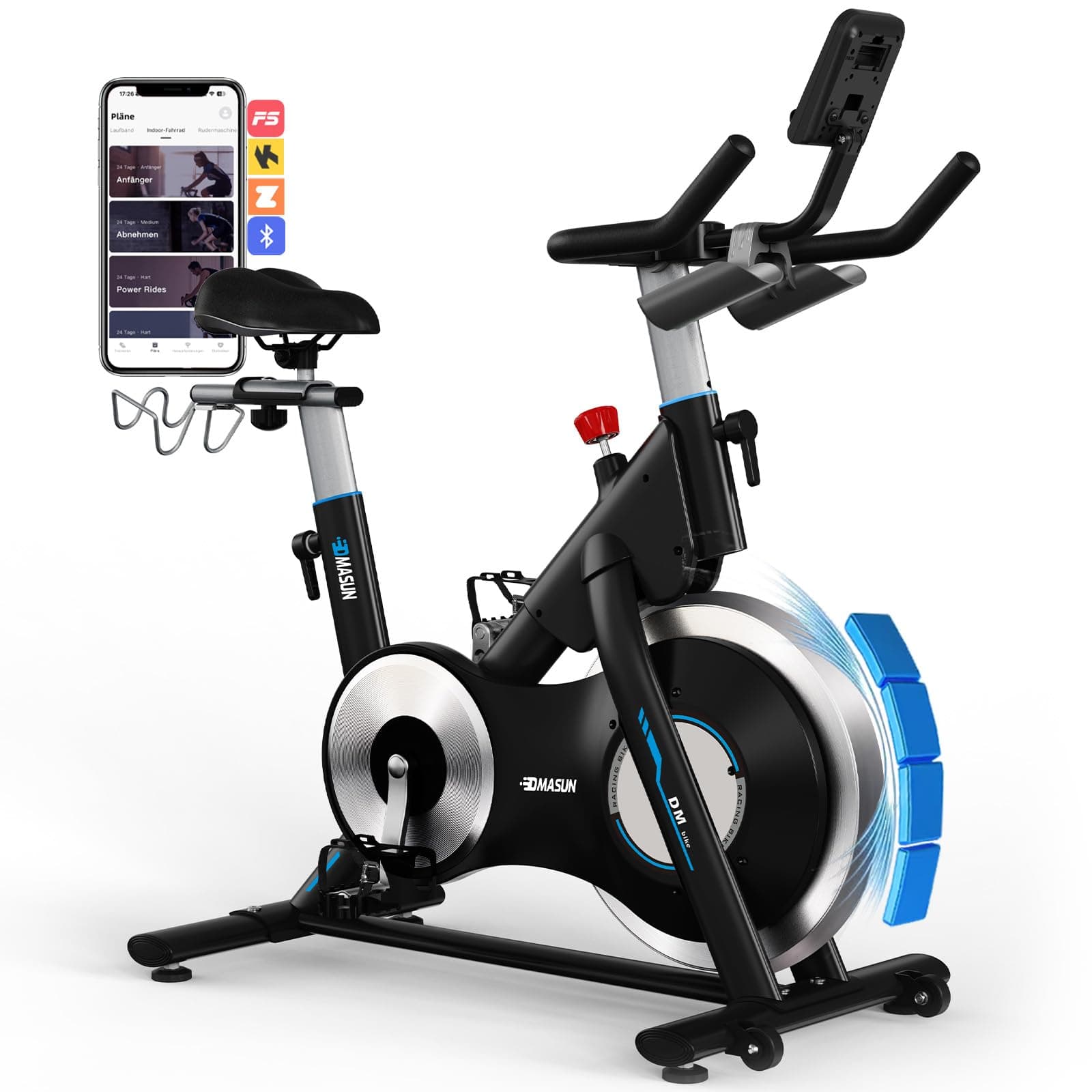 [Aktualisiert] Heimtrainer Fahrrad, DMASUN Ergometer Hometrainer Fahrrad mit Einstellbarem Magnetischem Widerstand, Kardio Training Indoor Cycling Bike Höhenverstellbar, Fitnessbike 160kg Belastbar Schwarz-Blau Angebot bei HelloDeals