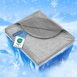 IKALIFE Kühldecke Kühlende Decke Sommer - 2 in 1 Leichte Sommerdecke Kühlend Q-Max>0,5 Kühldecke zum Schlafen für Menschen Selbstkühlende Decke Cooling Blanket Kältedecke für Bett 130x180 cm Grau Grau 130x180cm Angebot bei HelloDeals