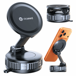 VICSEED Militärische Handyhalterung Auto Magnet für Magsafe Autohalterung [36kg Nano-Vakuum Saugnapf & N58 Magnet] 360° Drehbar,Magnetischer KFZ Handyhalter,Halterung Auto für Alle Handy Schwarz Angebot bei HelloDeals