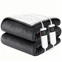 Heizdecke Mit Abschaltautomatik, 150x180CM, 10 Heizstufen 8 Stunden Auto-Off-Timer Überhitzungsschutz, Wärme Decke Flanell Maschinenwaschbar, Beheizbare Decke Für Zuhause & Büro Dunkelgrau 200 x 180 cm Angebot bei HelloDeals