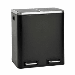 SVITA TM2X15 Treteimer 30 Liter Abfalleimer Inneneimer Mülleimer Design Mülltrennung Papierkorb Küchen-Ordnung Trennsystem Softclose-Deckel Pulverbeschichteter Stahl Schwarz Schwarz TM2X15 Angebot bei HelloDeals