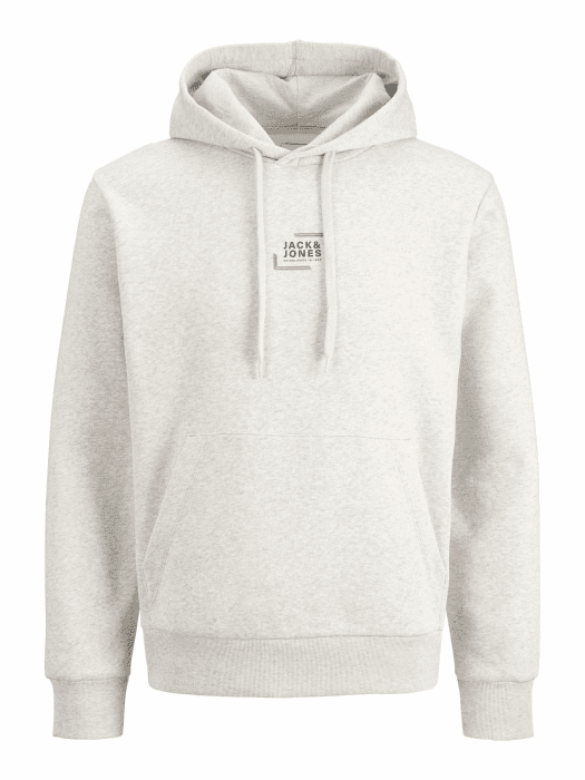 JACK & JONES Herren Jjcorp Graphic Sweat Hood Noos L White Melange Angebot bei HelloDeals