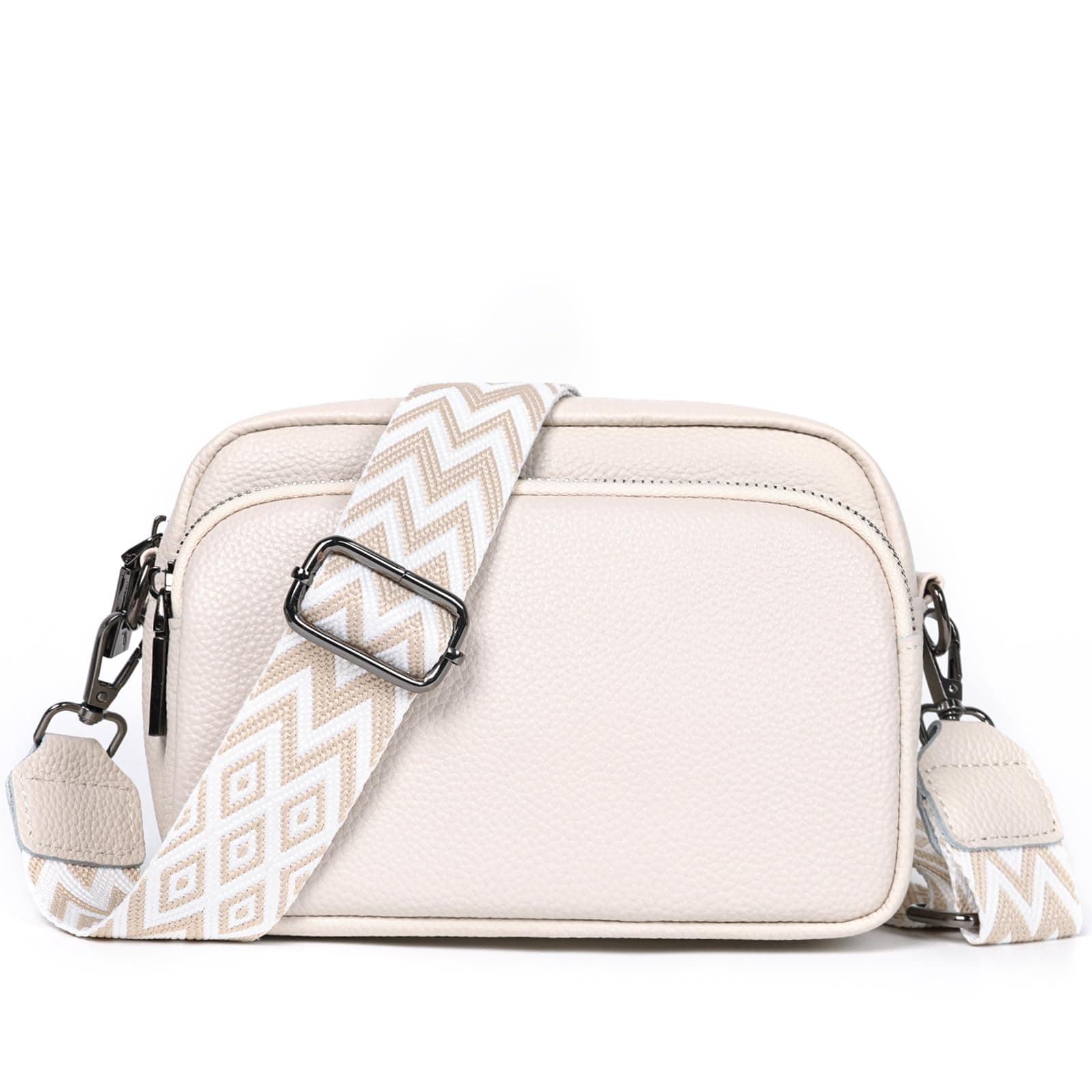 TANTOMI Umhängetasche Damen Klein, Crossbody Bag Damen Handytasche zum Umhängen, Moderne Handtasche Damen Klein mit Breitem Schultergurt, Damen Tasche Tägliches Arbeiten, Einkaufen,Reisen Perlweiss Angebot bei HelloDeals