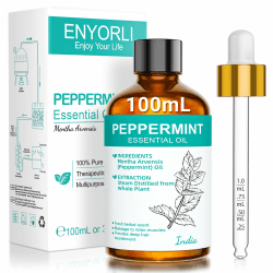 Ätherisches Pfefferminzöl 100ml Pfefferminzöl 100% Natürlich für Haut, Gesicht, Haare, Aromatherapie, Diffusoren, Kerzenherstellung, Massage, Hauspflege, äußere Anwendung mit Pipette Pfefferminze Angebot bei HelloDeals