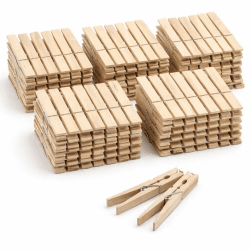50x Klammern 7 cm Wäscheklammern - groß - Holzklammern aus Echt Holz - Holzwäscheklammern & Basteln & Bastelklammern - Wäsche aufhängen breit Angebot bei HelloDeals