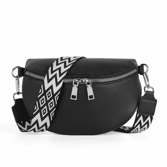 TANTOMI Umhängetasche Damen Bauchtasche Damen, Crossbody Bag Damen Breiter Gurt, Damen-Umhängetaschen Bauchtasche Stylisch, Gürteltasche Damen Elegante Schwarz.c Angebot bei HelloDeals