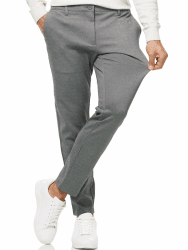 Indicode Herren Rodekro Performance Pants | Chinohose Herrenhose Super Stretch Stoffhose Bequeme Business Hose für Männer 34W / 30L Grey Mix Angebot bei HelloDeals