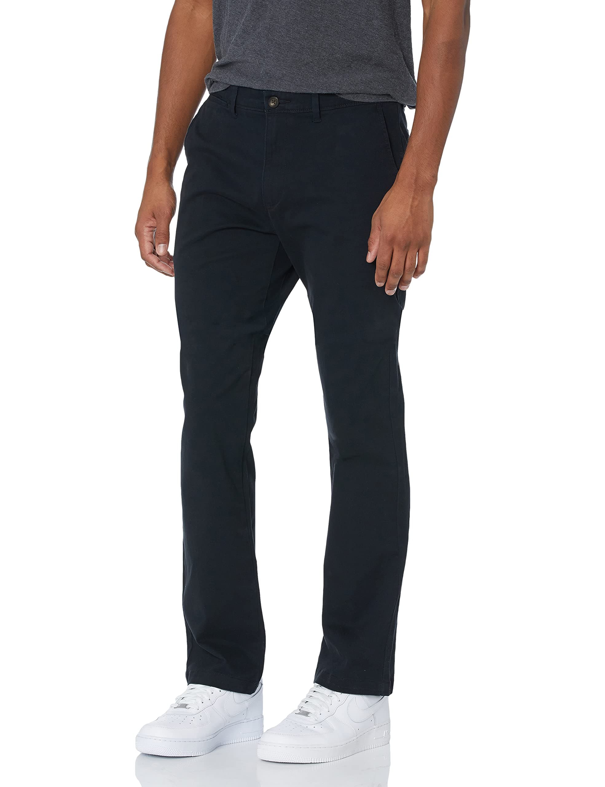 Amazon Essentials Herren Legere Stretch-Chinohose in sportlicher Passform (in Übergröße erhältlich) 40W / 30L Schwarz Angebot bei HelloDeals