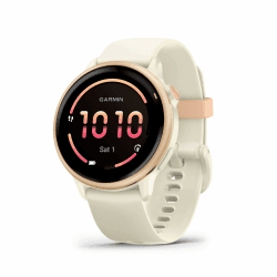 Garmin vívoactive 6 42mm (Amazon Exclusive) - Fitness-Smartwatch, 1,2"-AMOLED-Touchdisplay, bis zu 11 Tage Akkulaufzeit, 80+ Sport-Apps, Trainingsoptionen, Gesundheitsfunktionen, Smart Notifications Amazon Exclusive Bone/ Pink Dawn Metallic Angebot bei HelloDeals