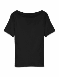 VERO MODA Damen Einfarbiges Stretch T-Shirt Basic Top Kurzarm Oberteil mit U-Boot-Ausschnitt VMPANDA L Schwarz Angebot bei HelloDeals