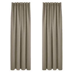 Deconovo Blickdichte Gardine Vorhang mit Kräuselband Dekorationsstil Kinderzimmer Winter, 260x140cm(HöhexBreite), Taupe, 2er Set H260 x B140 cm (2er Pack) Taupe Angebot bei HelloDeals