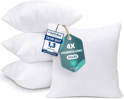 Utopia Bedding 4er Set Kissenfüllung 45 x 45 cm, Innenkissen Füllkissen Kopfkissen Sofakissen (Weiß) 45x45 cm Weiß 4 Angebot bei HelloDeals