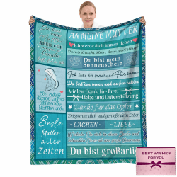 Mama Decke, Geschenke für Mama, Mutter Tochter Geschenk, Mutter Besondere Geschenke von Tochter, Mutter Geschenk Decke, Geschenkdecke für Damen 150x130CM (German) Angebot bei HelloDeals