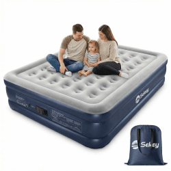 Sekey XXL Luftmatratze selbstaufblasend 2 Personen 203×152×46 cm, hohes Luftbett Doppelbett mit integrierter Pumpe, Einstellbarer Härtegrad, Gästebett stabil | schnell aufblasbar | platzsparend 2 Personen XXL Angebot bei HelloDeals