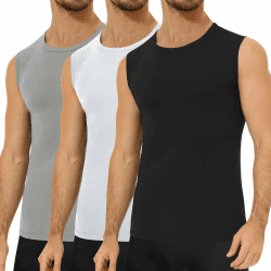 Falechay 3er Pack Unterhemd Herren 100% Gekämmte Baumwolle Tank Top Herren Ärmelloses Unterhemden Schwarz-weiß-grau XL Angebot bei HelloDeals