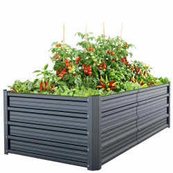Ohuhu Hochbeet Metall Pflanzenbeet 180x90x45 cm, Hochbeete für Garten aus robustem Stahlblech mit stabilem Design, Rostschutz und Langer Haltbarkeit – Ideal für Gemüse, Kräuter & Blumen Anthrazit Anthrazit 180x90x45 cm Angebot bei HelloDeals