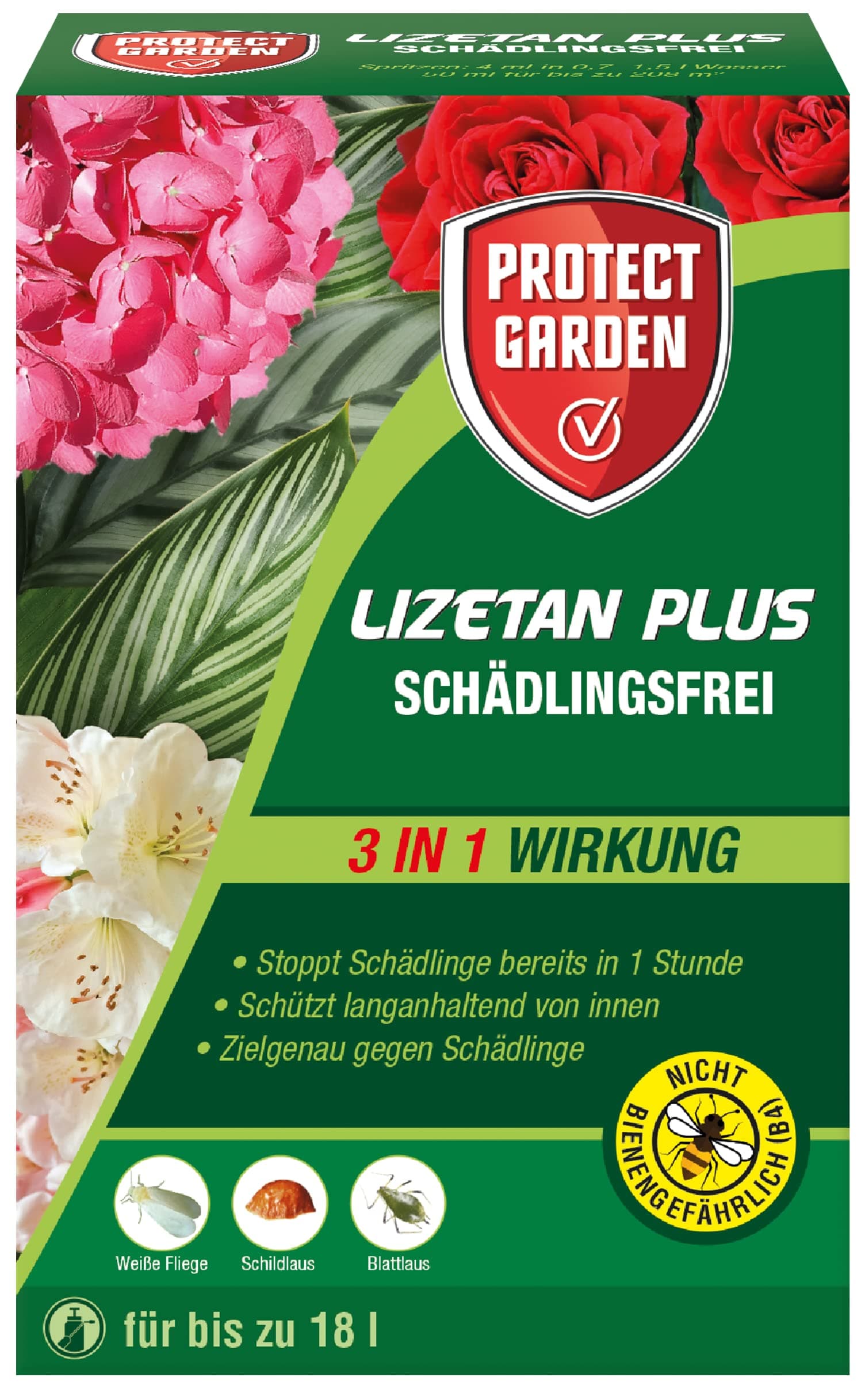 PROTECT GARDEN Lizetan Plus Schädlingsfrei, Blattlausfrei Konzentrat, mit langanhaltendem Schutz gegen Schädlinge an Zierpflanzen, 50 ml Angebot bei HelloDeals