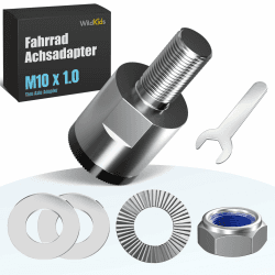 WildKids Fahrrad-Achsenadapter – Universeller Achsenadapter mit rutschfester Verzahnung für Fahrradanhänger-Kupplung, passend für die meisten Fahrradanhänger ‎Achsadapter für M10 Schnellspanner Angebot bei HelloDeals