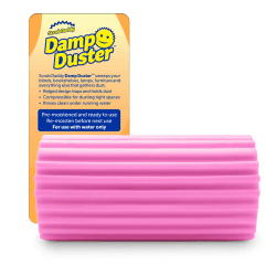 Scrub Daddy Damp Duster Staubschwamm, Staubwedel waschbar mit Rillen, Putzutensilien Haushalt für Holzjalousien, Heizkörper und Spiegel, Spinnenwebenentferner, Putzschwamm Antistatisch, Rosa Rosa Damp Duster Angebot bei HelloDeals