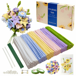 500 Stück Pfeifenreiniger Blumen Set(6 Farben),Pfeifenputzer zum Basteln Blumen,pipe cleaners flower,mit Anweisungen,pompons,20 Stück Blumendraht,2 verschiedene Staubblatt,Klebeband Cremefarbenes Seifenblasen-Set Angebot bei HelloDeals