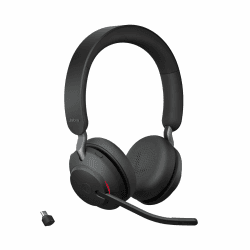 Jabra Evolve2 65 Wireless PC Headset – Noise Cancelling UC Certified Stereo Headphones with Long-Lasting Battery – USB-C Bluetooth Adapter – Black Schwarz Stereo Stereo USB-C Adapter Angebot bei HelloDeals