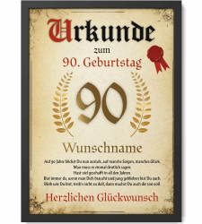 Papierschmiede® Personalisierte Urkunde zum 90. Geburtstag Geschenk Frauen Männer 90 Jahre Geburtstagskarte Geburtstagsgeschenk 90. Geburtstag personalisierbar Geburtstagsurkunde Jahrgang 1936 Angebot bei HelloDeals