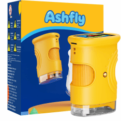 Ashfly Digitale Mikroskop für Kinder, 4K Tragbares Taschenmikroskop für Garten, Wald & Experimente, Kindermikroskop mit HD-2.0" Bildschirm [inkl Fotofunktion] ab 3 Jahren Yellow Angebot bei HelloDeals