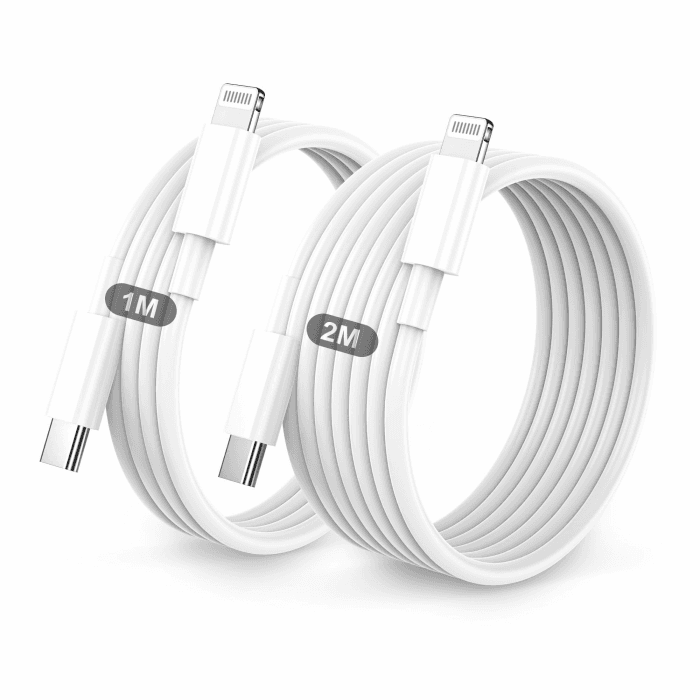 Lightning Kabel USB C 2Pack 1M+2M Für IPhone ladekabel MFi Zertifiziert für Apple Schnellladekabel für IPhone 14/13/12/11/Pro/Pro Max/Mini/XR/XS/XS Max/X/8/7/6/6s/Plus/iPad 1M+2M Weiß Angebot bei HelloDeals