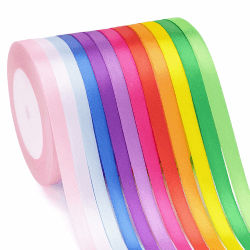 G2PLUS 12 Farben Satinband Dünn 6mm: Dekoration Geschenkband, 22m Schleifenband zum Bastel, Dekoband für Geschenkverpackung, Dekoration 6mm x 22M x 12 Rollen Regenbogen Bunt Angebot bei HelloDeals